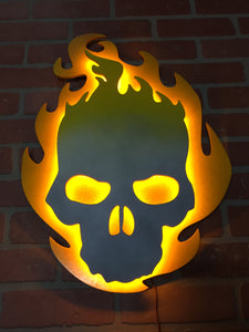 Ghost Rider Illuminated LED Superhero wall art sign for mancave or game room