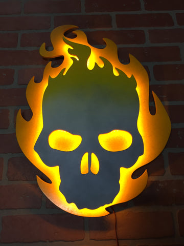 Ghost Rider Illuminated LED Superhero wall art sign for mancave or game room