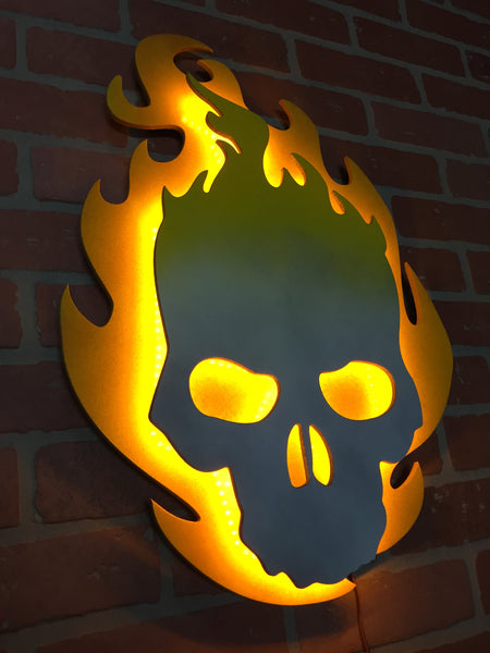 Ghost Rider Illuminated LED Superhero wall art sign for mancave or game room