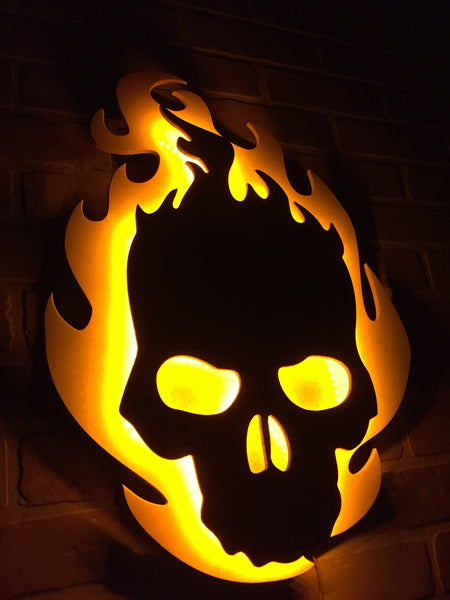 Ghost Rider Illuminated LED Superhero wall art sign for mancave or game room