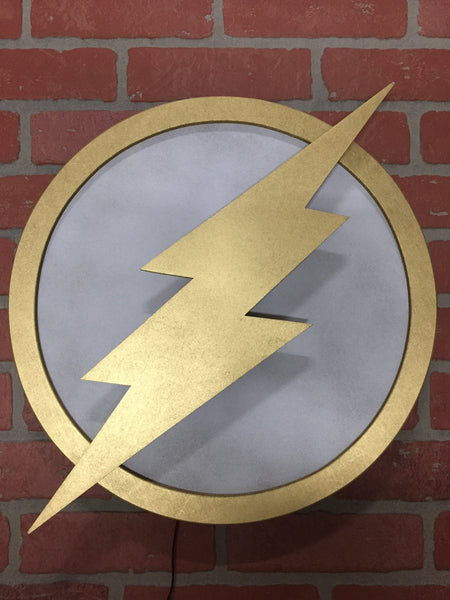 Dual Light Color Justice League The Flash LED Illuminated Superhero Logo Night Light Wall Art for mancave or boys bedroom