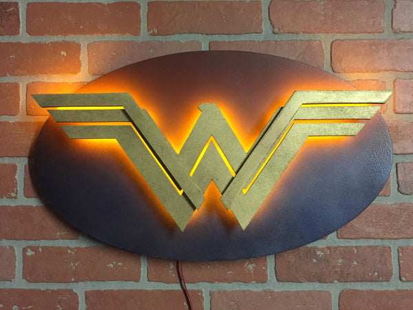 Justice League NEW Wonder Woman Superhero LED Light Up Night Light Neon Illuminated Logo Wall Art!!