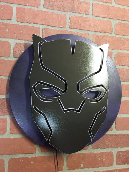 NEW!!! Black Panther Illuminated LED Comicbook Superhero Mask Silhouette Night Light for Mancave or Child's Bedroom