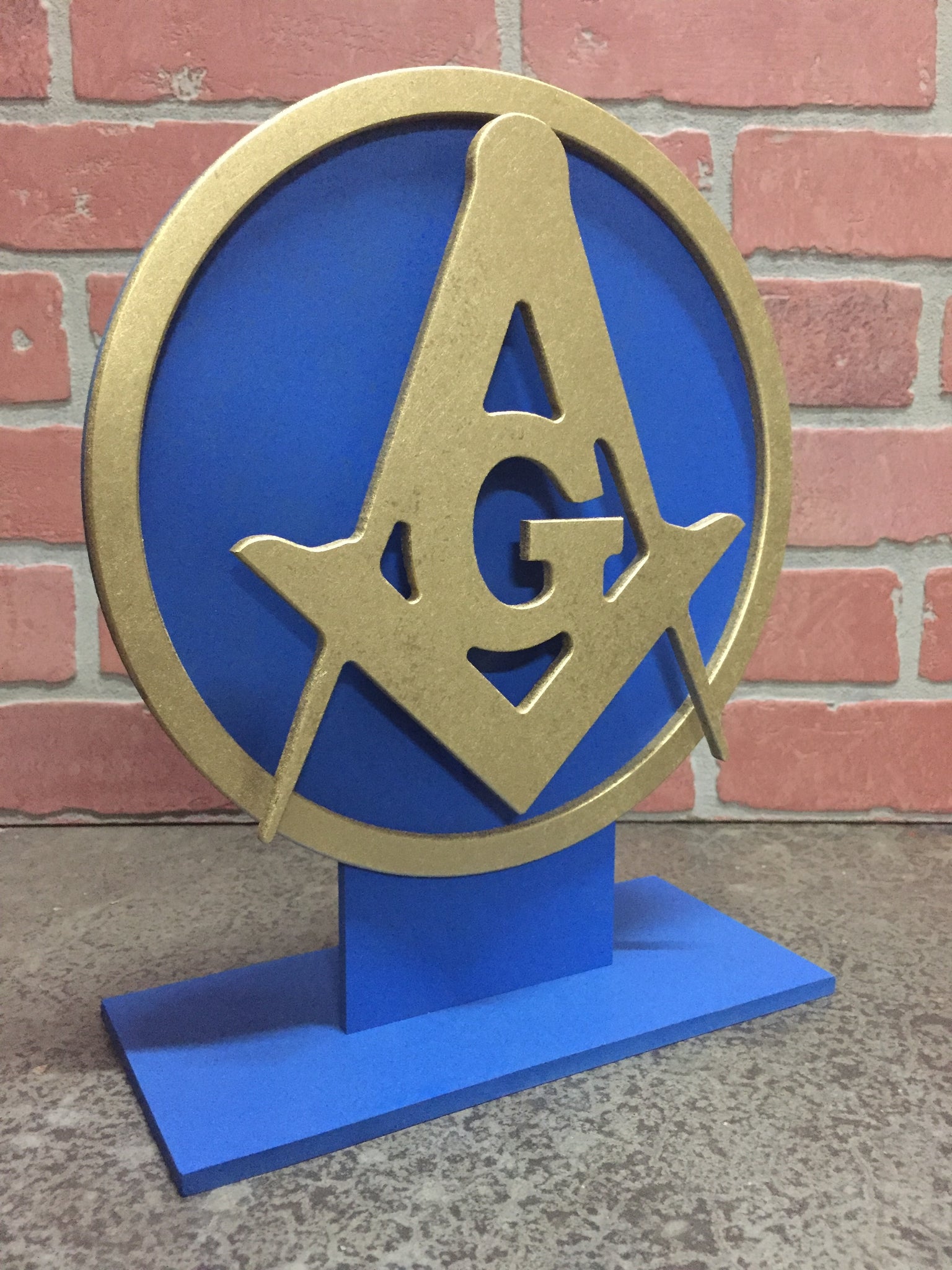 NEW!! Tabletop Ancient Fraternity of Free Masons Masonic Illuminated Symbol Logo for Mancave or Lodge Room