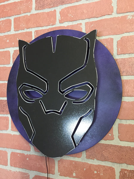 NEW!!! Black Panther Illuminated LED Comicbook Superhero Mask Silhouette Night Light for Mancave or Child's Bedroom