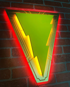 NEW!! DC Comics Comic book Superhero Captain Marvel Illuminated Led Shazam Lightning Bolt Logo for Mancave, Game room or Child's Bedroom