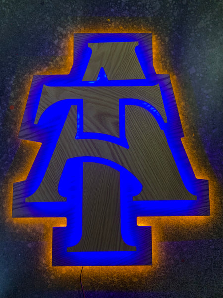 North Carolina A&T State University Illuminated LED Neon School Logo Wall Art