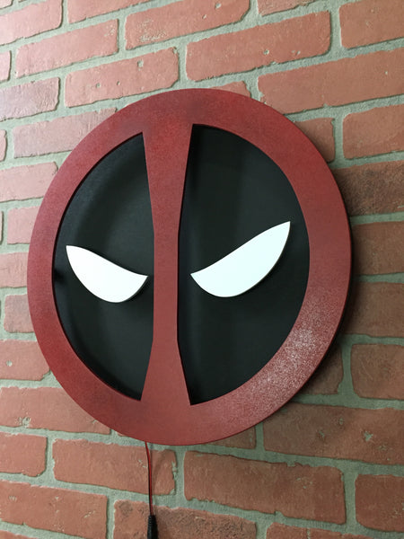 Deadpool Comic Book Superhero Illuminated Neon LED Glowing Logo Wall Art for Mancave or Night Light for Child's Bedroom!