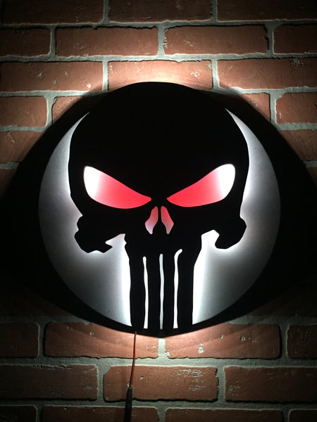 The Punisher Comic Book Superhero Illuminated Neon LED Skull Logo Wall Art for Mancave or anywhere else!