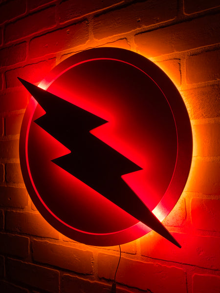 Justice League Reverse Flash LED Illuminated Superhero Villan Logo Night Light Wall Art for mancave or boys bedroom