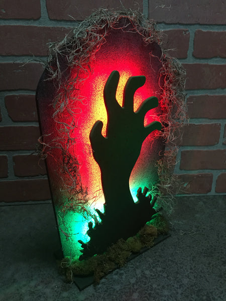 Illuminated LED Halloween Zombie Dead Tombstone Tabletop decor