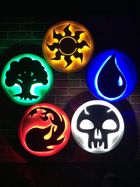 Magic the Gathering Illuminated LED Green Instinct Interdependence Mana Symbol for Mancave Game room or Child's Bedroom