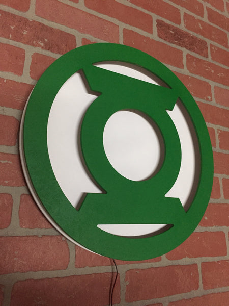 NEW!!! Justice League Green Lantern Corps Illuminated LED Superhero Logo for Mancave Gameroom or Child's Bedroom