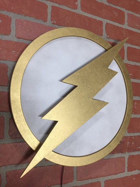 Dual Light Color Justice League The Flash LED Illuminated Superhero Logo Night Light Wall Art for mancave or boys bedroom