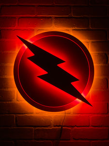 Justice League Reverse Flash LED Illuminated Superhero Villan Logo Night Light Wall Art for mancave or boys bedroom