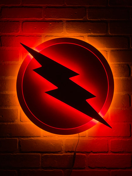 Justice League Reverse Flash LED Illuminated Superhero Villan Logo Night Light Wall Art for mancave or boys bedroom