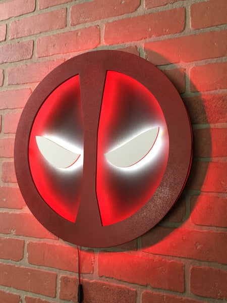 Deadpool Comic Book Superhero Illuminated Neon LED Glowing Logo Wall Art for Mancave or Night Light for Child's Bedroom!