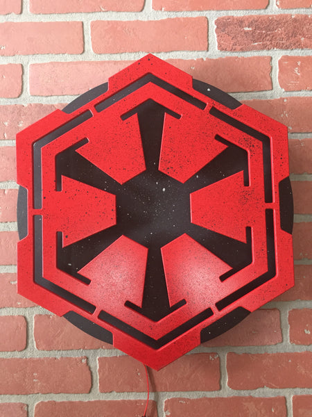 Star Wars Galactic Empire Sith Illuminated LED lit Cog Logo for child's bedroom or mancave!