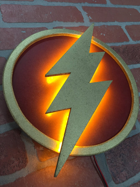 Small - Justice League The Flash LED Illuminated Superhero Logo Night Light Wall Art