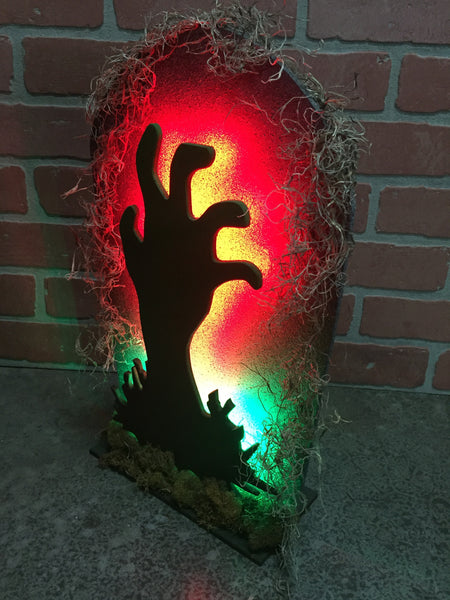 Illuminated LED Halloween Zombie Dead Tombstone Tabletop decor