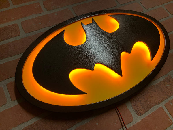 Justice League Batman Batsignal Superhero Logo LED Illuminated Night Light Wall Art