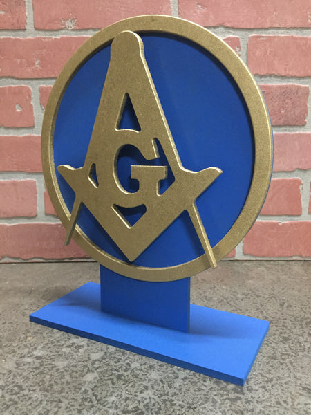 NEW!! Tabletop Ancient Fraternity of Free Masons Masonic Illuminated Symbol Logo for Mancave or Lodge Room