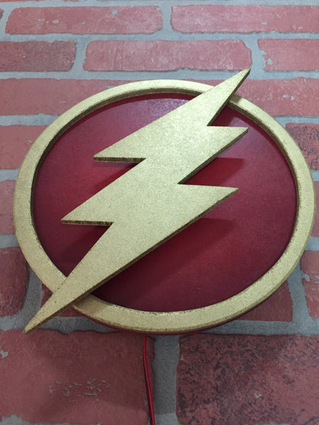 Small - Justice League The Flash LED Illuminated Superhero Logo Night Light Wall Art