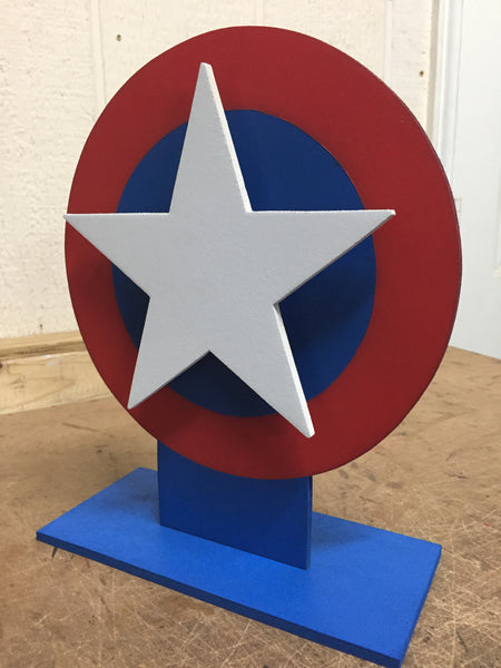 Avengers Captain America Illuminated LED Neon Superhero Shield Logo Tabletop Nightlight for Child's Bedroom or Mancave