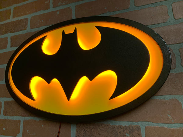 Justice League Batman Batsignal Superhero Logo LED Illuminated Night Light Wall Art