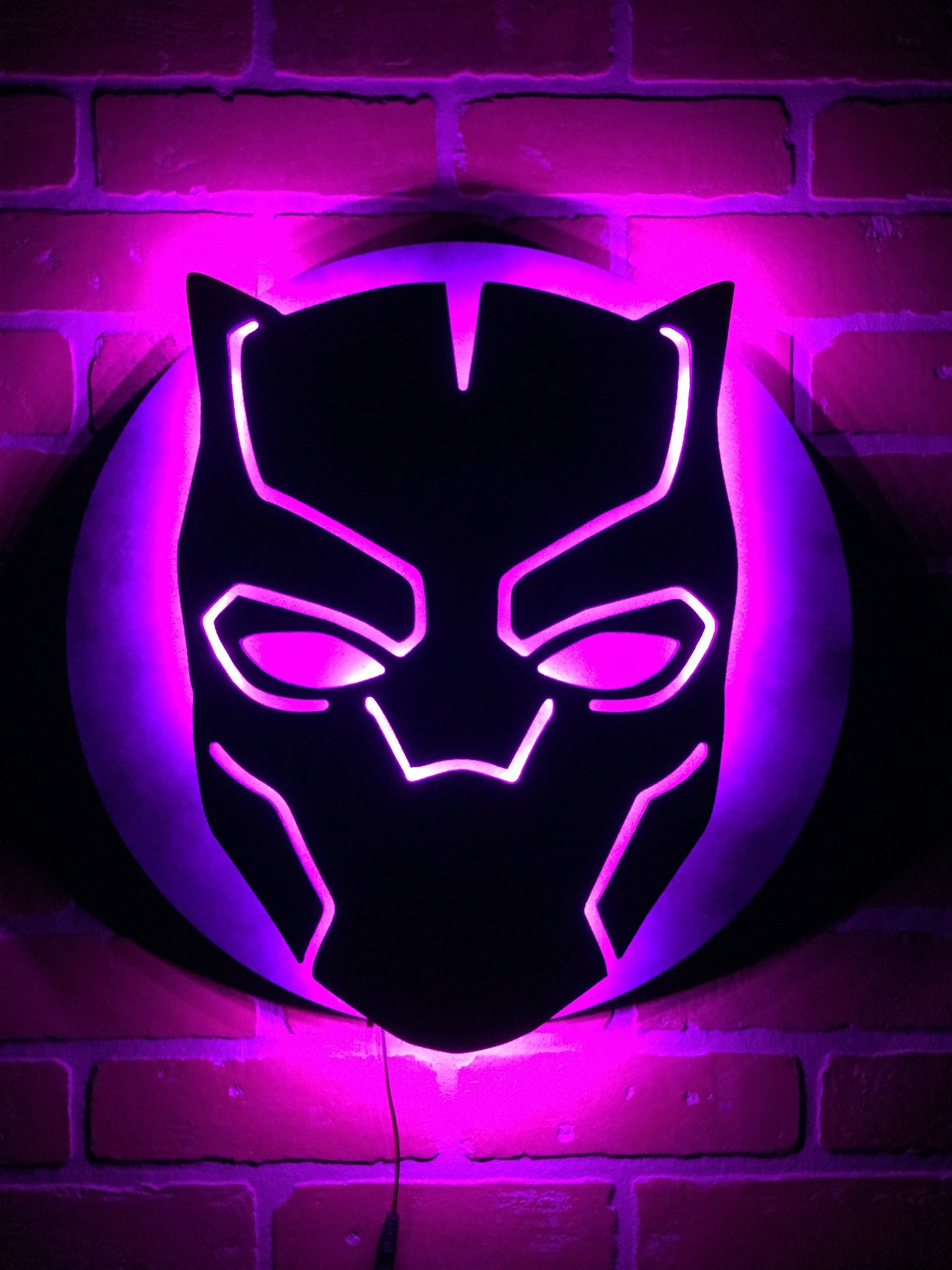 NEW!!! Black Panther Illuminated LED Comicbook Superhero Mask Silhouette Night Light for Mancave or Child's Bedroom