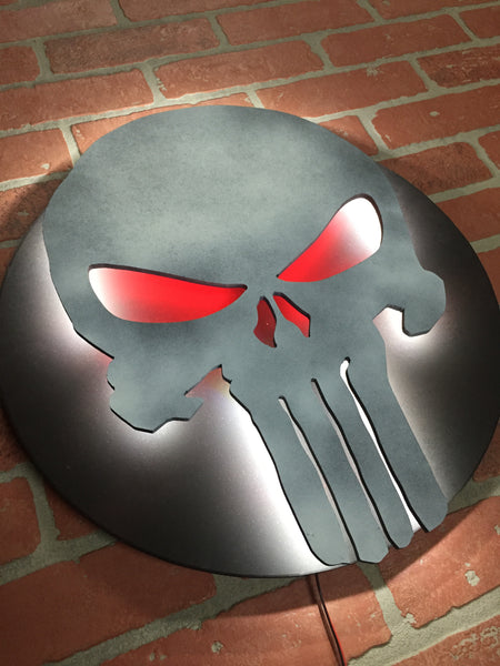 The Punisher Comic Book Superhero Illuminated Neon LED Skull Logo Wall Art for Mancave or anywhere else!