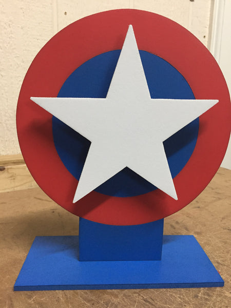 Avengers Captain America Illuminated LED Neon Superhero Shield Logo Tabletop Nightlight for Child's Bedroom or Mancave