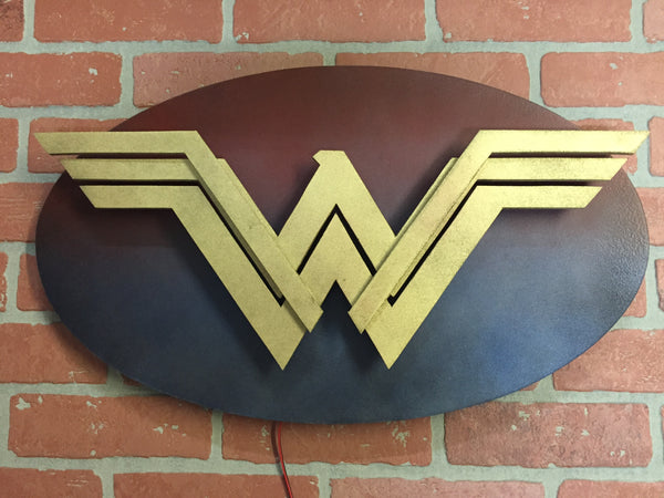 Justice League NEW Wonder Woman Superhero LED Light Up Night Light Neon Illuminated Logo Wall Art!!