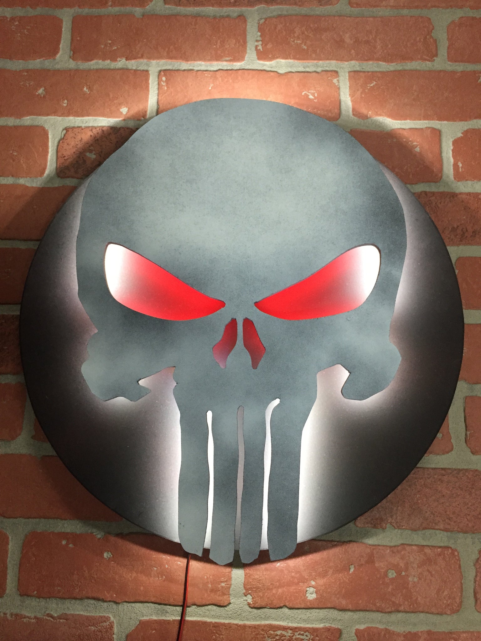 The Punisher Comic Book Superhero Illuminated Neon LED Skull Logo Wall Art for Mancave or anywhere else!