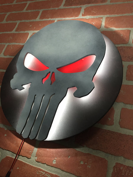 The Punisher Comic Book Superhero Illuminated Neon LED Skull Logo Wall Art for Mancave or anywhere else!