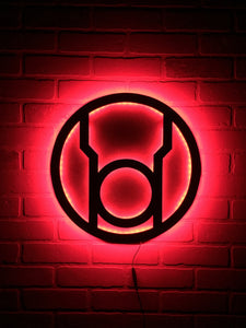 Red Lantern Corps Illuminated Neon LED Comic book Superhero Villain Logo for Mancave it Child's Bedroom