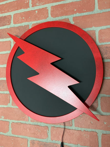 Justice League Reverse Flash LED Illuminated Superhero Villan Logo Night Light Wall Art for mancave or boys bedroom