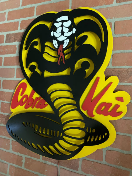 Illuminated LED backlit Cobra Kai logo for Mancave, Bar or Garage