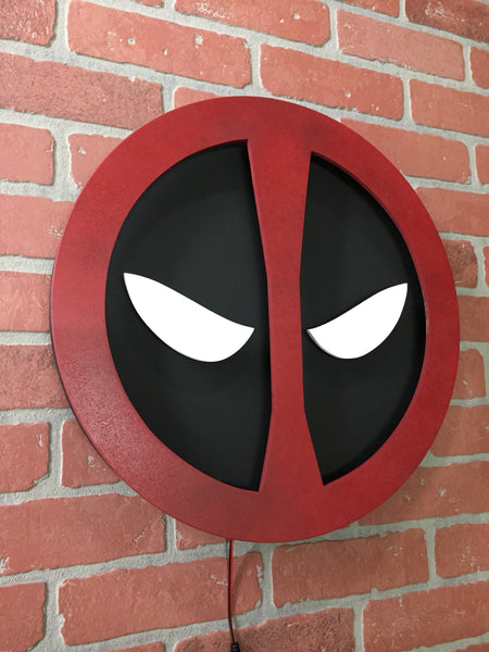 Deadpool Comic Book Superhero Illuminated Neon LED Glowing Logo Wall Art for Mancave or Night Light for Child's Bedroom!