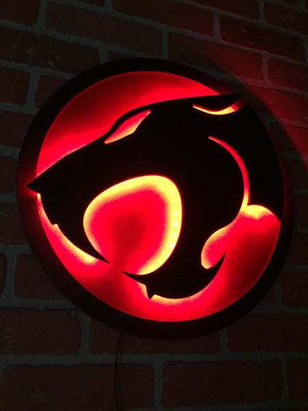 Illuminated LED 80's Thundercats Cartoon Logo for Mancave or Child's Bedroom