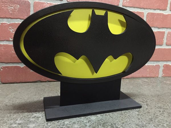 NEW!!! Classic Batman Illuminated LED Comic book Superhero Table/Desktop Self Standing Logo Night Light for Mancave or Child's Bedroom