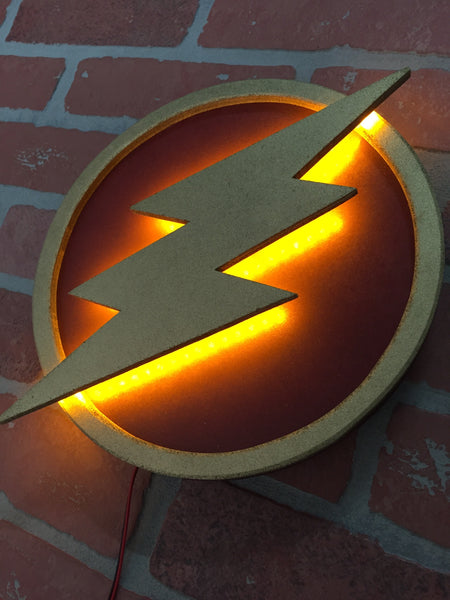 Small - Justice League The Flash LED Illuminated Superhero Logo Night Light Wall Art