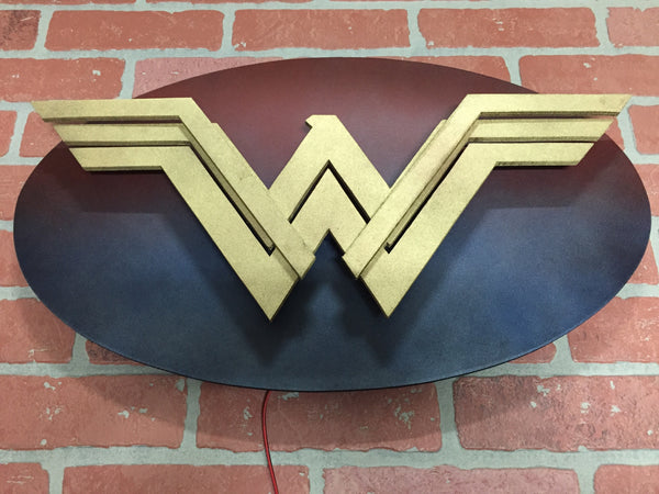 Justice League NEW Wonder Woman Superhero LED Light Up Night Light Neon Illuminated Logo Wall Art!!