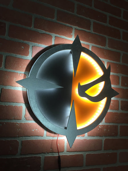 NEW!!! Deathstroke Illuminated LED Neon Light Up Logo Superhero Mancave Sign or Nightlight