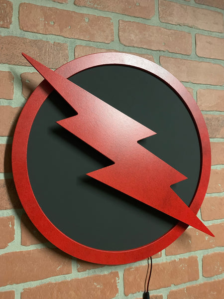 Justice League Reverse Flash LED Illuminated Superhero Villan Logo Night Light Wall Art for mancave or boys bedroom