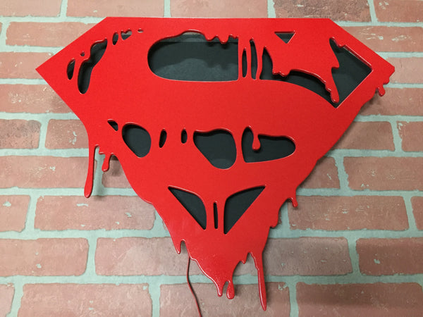 Death of Superman Illuminated Comic Book Superhero Logo for Mancave or Childs Bedroom