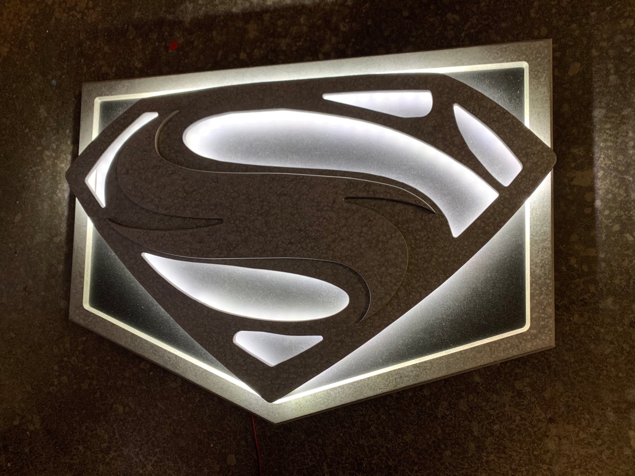 Man of Steel Superman Snydercut illuminated LED superhero wall art decor for mancave or gameroom