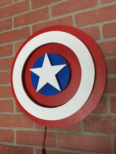 Avengers Captain America Comic Book Superhero Illuminated Neon LED Shield Logo Wall Art for Mancave or anywhere else!