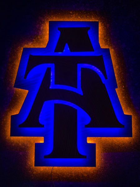 North Carolina A&T State University Illuminated LED Neon School Logo Wall Art