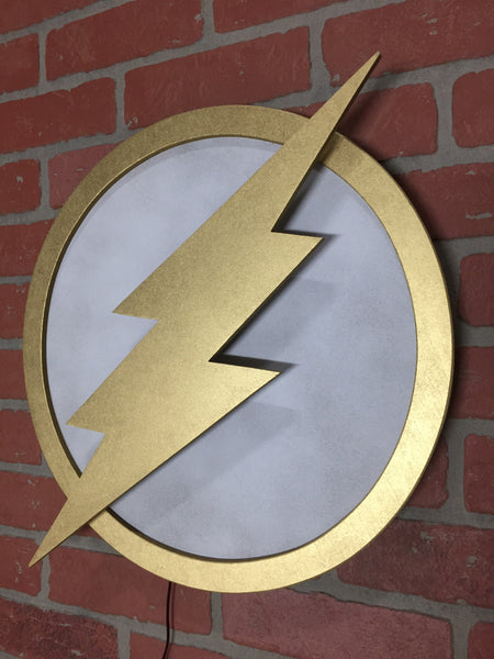 Dual Light Color Justice League The Flash LED Illuminated Superhero Logo Night Light Wall Art for mancave or boys bedroom